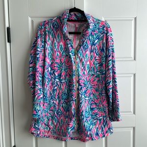 Lilly Pulitzer Full Zip Jacket with Gold Accents